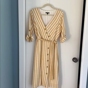 Linen striped dress, never worn, fully lined